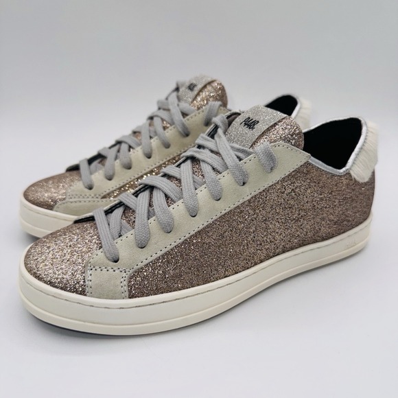 P448 Shoes - P448 John Sneakers Women's Size 6 EU 36 Bronze‎ Gold Glitter Leather